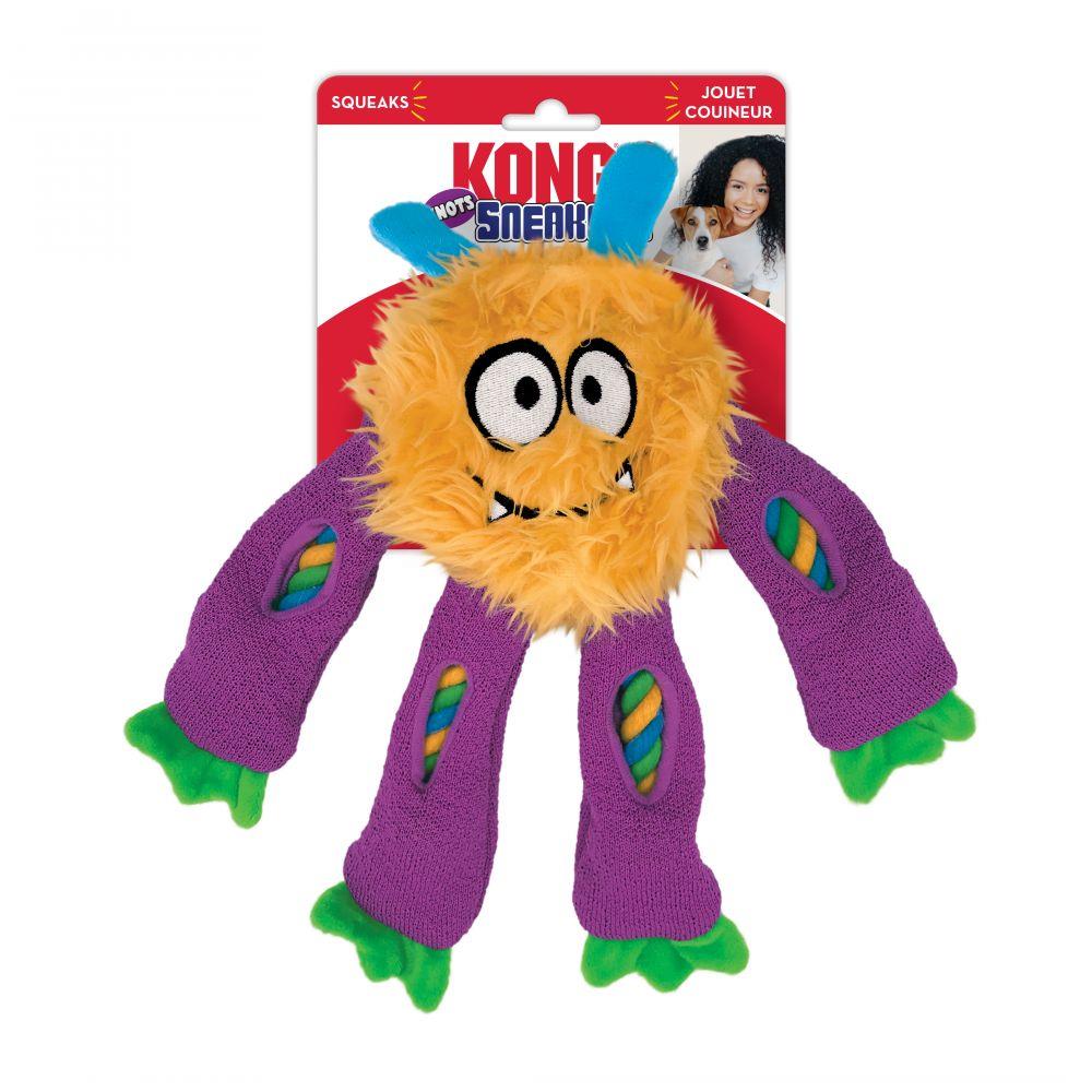 Kong Sneakerz Knots Internally Roped Speak and Plush Dog Toy - Assorted - Medium  