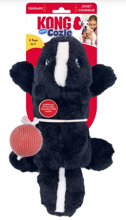 Kong Cozie Pocketz Skunk Internal Pouch Squeak and Plush Dog Toy - Small  