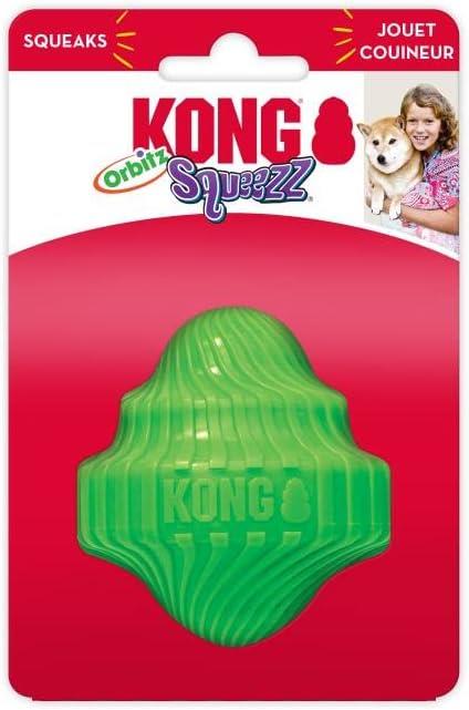 Kong Squeezz Orbitz Textured Ball Squeak and Fetch Dog Toy - Assorted - Small/Medium  