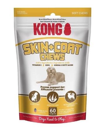 Kong Skin & Coat Chews Soft and Chewy Supplemental Dog Treats - 60 Count  