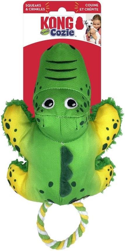 Kong Cozie Tuggz Gator Crinkle and Squeak with Rope and Plush Dog Toy - Medium/Large  