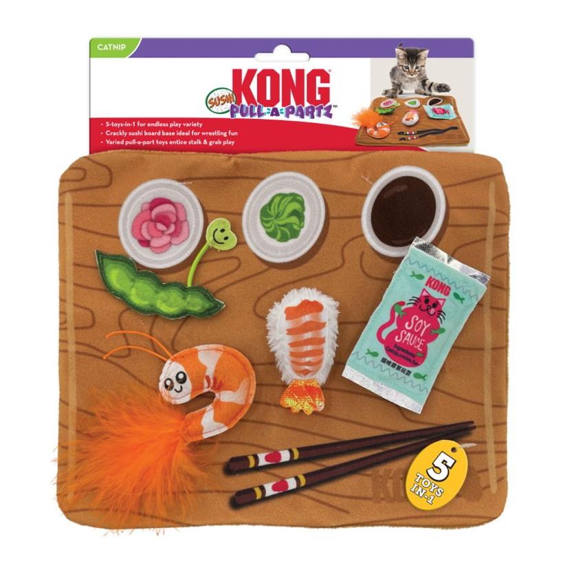 Kong Pull-a-Partz Sushi 5-Piece Crinkle Catnip Cat Toy  