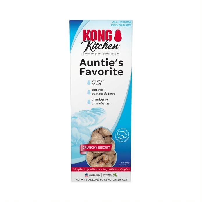 Kong Kitchen Aunties Favorite Chicken Potato and Cranberry Crunchy Dog Treats - 8 Oz  