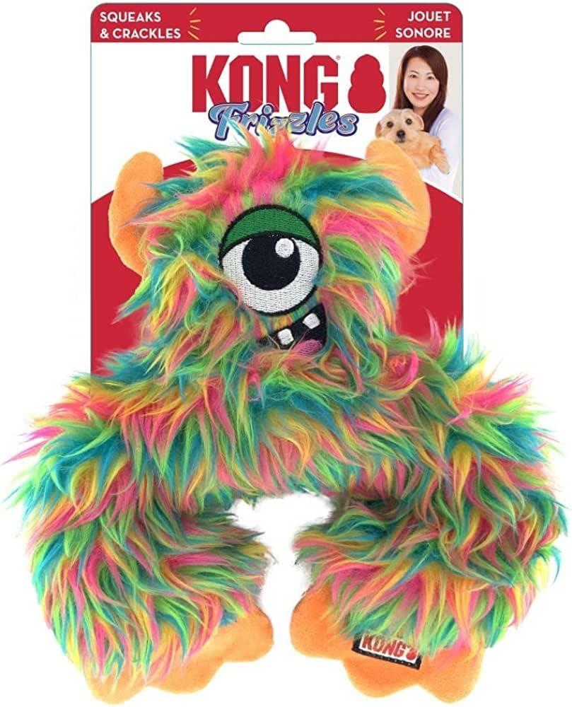 Kong Frizzles Frazzle Squeak and Crackle Cozy Plush Dog Toy - Medium  