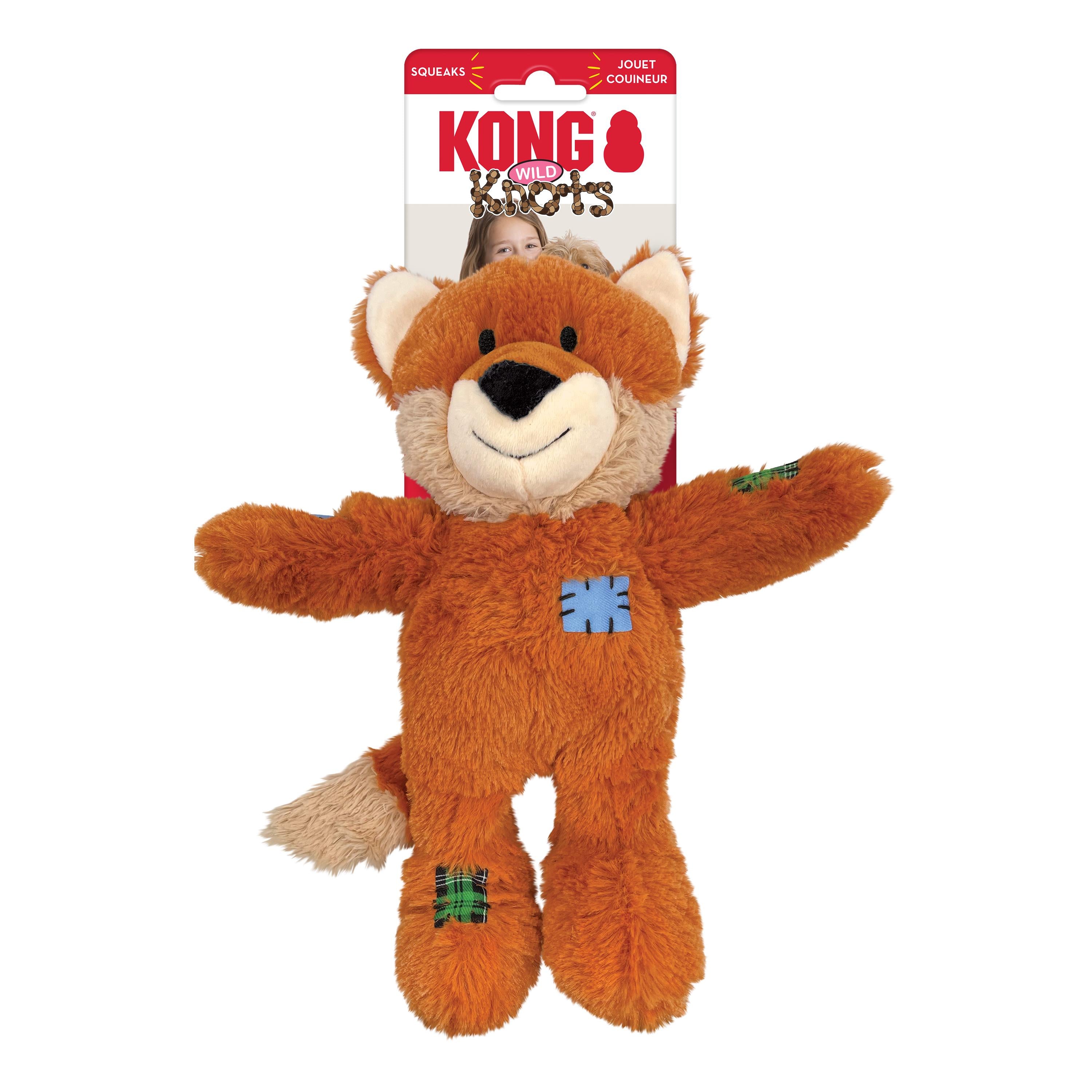 Kong Wild Knots Fox Internally Knotted Squeak and Plush Dog Toy - Medium/Large  