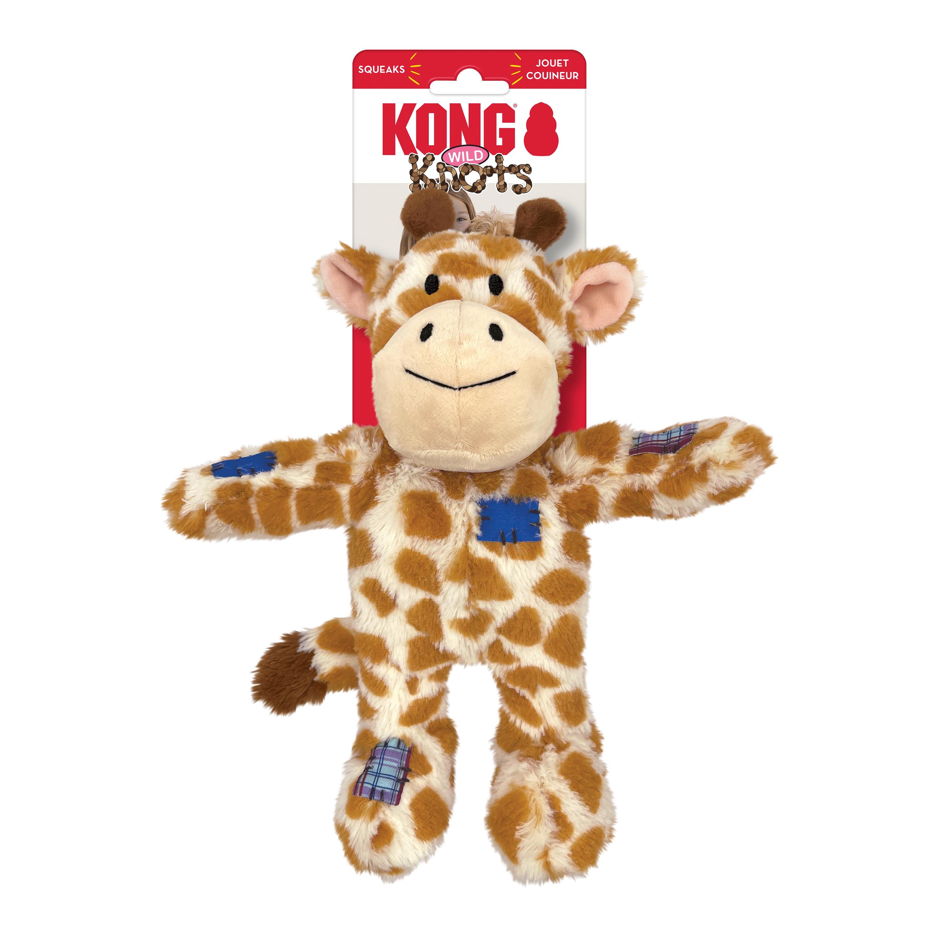 Kong Wild Knots Giraffe Internally Knotted Squeak and Plush Dog Toy - Medium/Large  