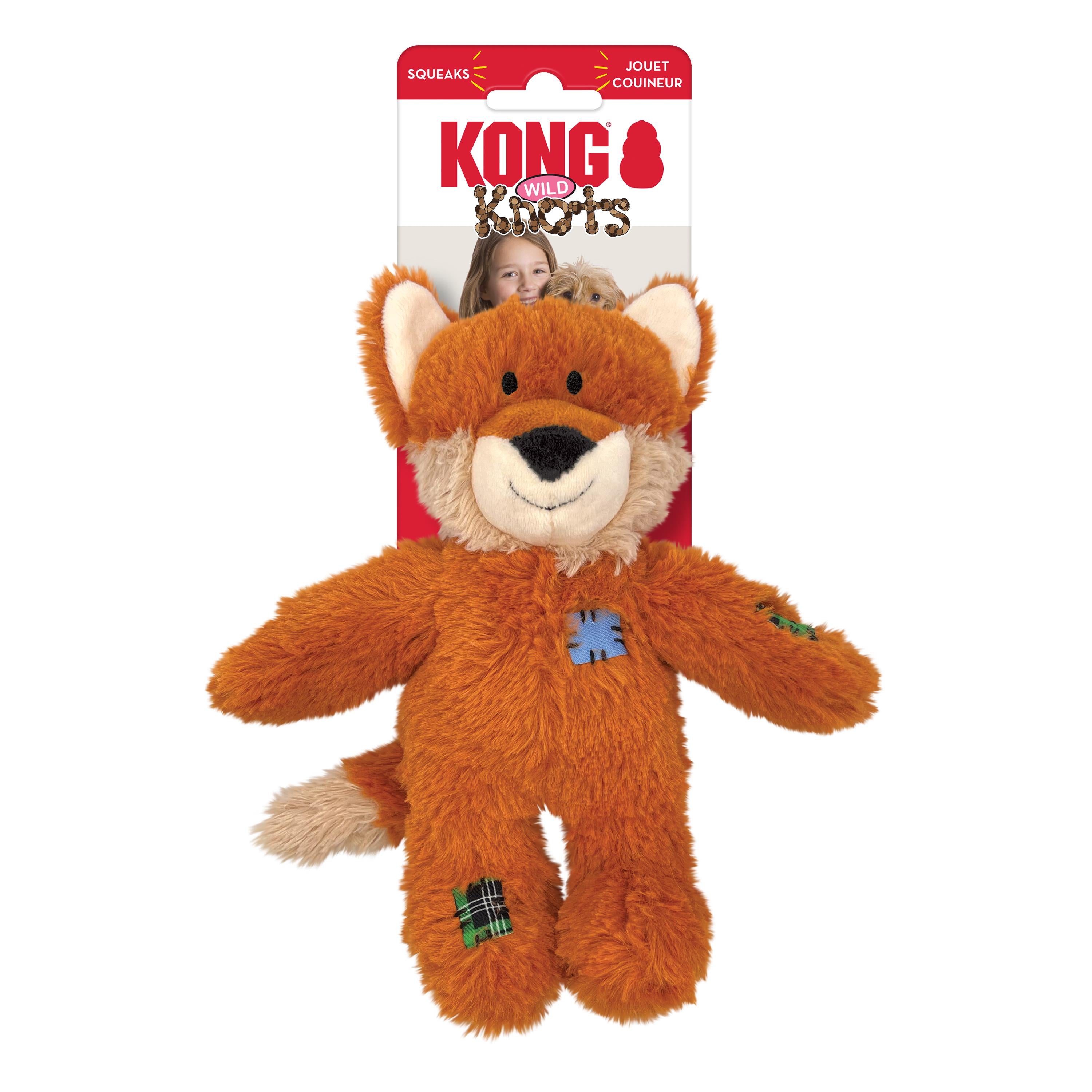 Kong Wild Knots Fox Internally Knotted Squeak and Plush Dog Toy - Small/Medium  