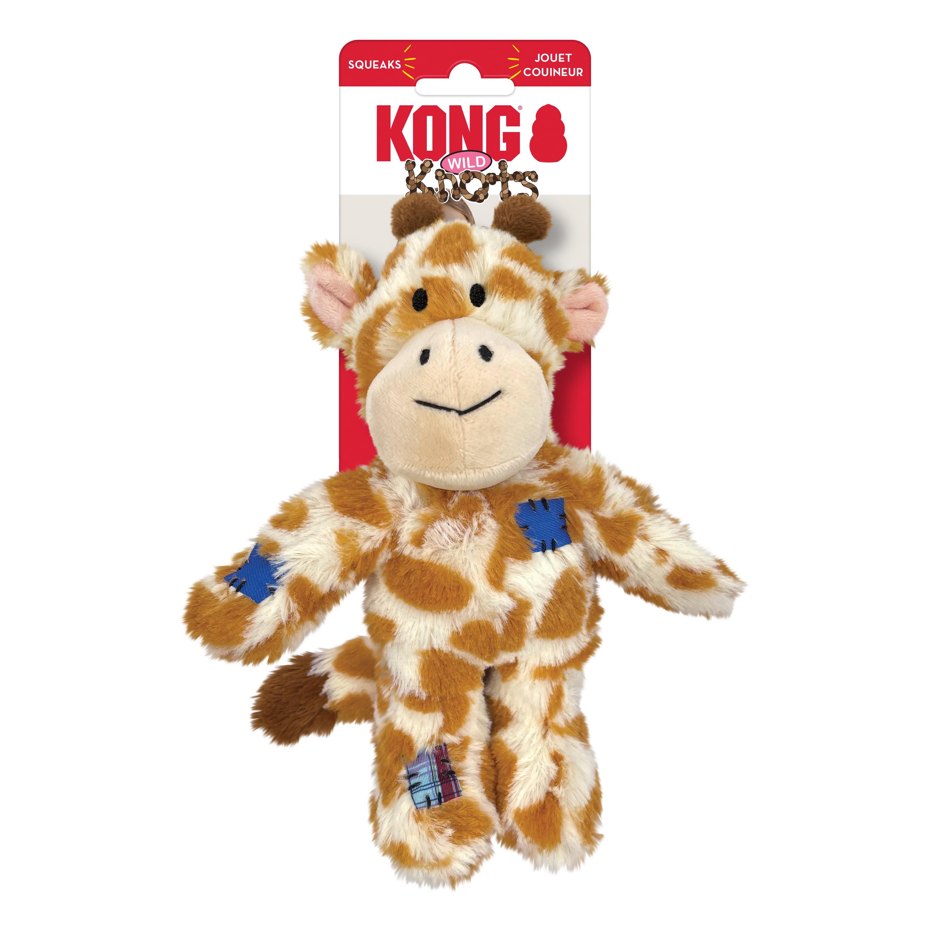 Kong Wild Knots Giraffe Internally Knotted Squeak and Plush Dog Toy - Small/Medium  