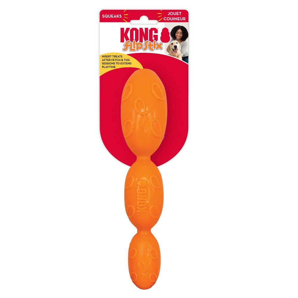 Kong Flipstix Treat Dispensing Fetch Tug and Squeak Rubber Dog Toy - Medium  