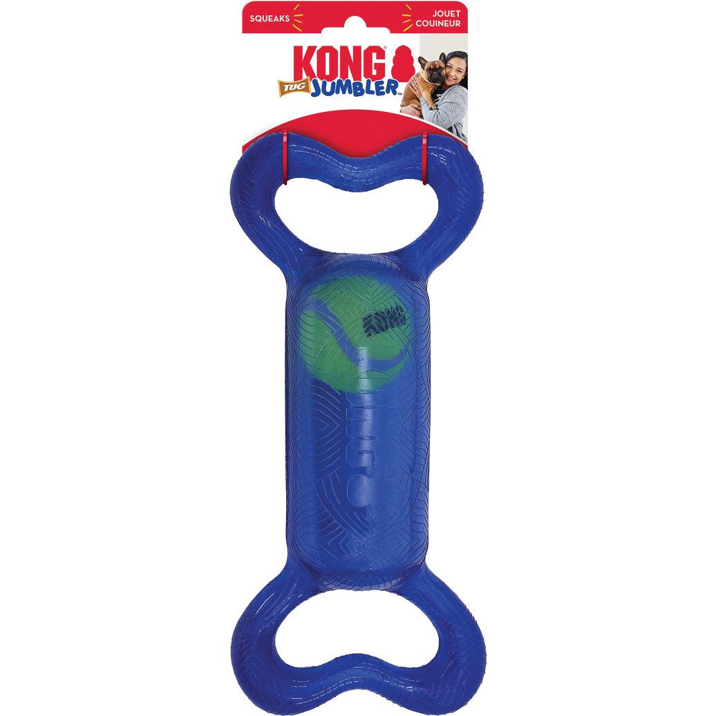 Kong Jumbler Tug Fetch and Chew Inner Tennis Ball and Rubber Dog Toy - Medium/Large  