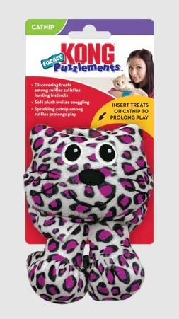 Kong Puzzlements Forage Treat Hiding Plush Cat Toy  