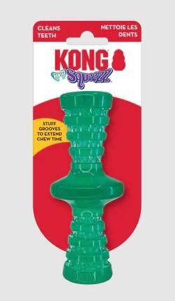 Kong Squeezz Dental Textured Roller Bone Dog Toy - X-Small/Small  