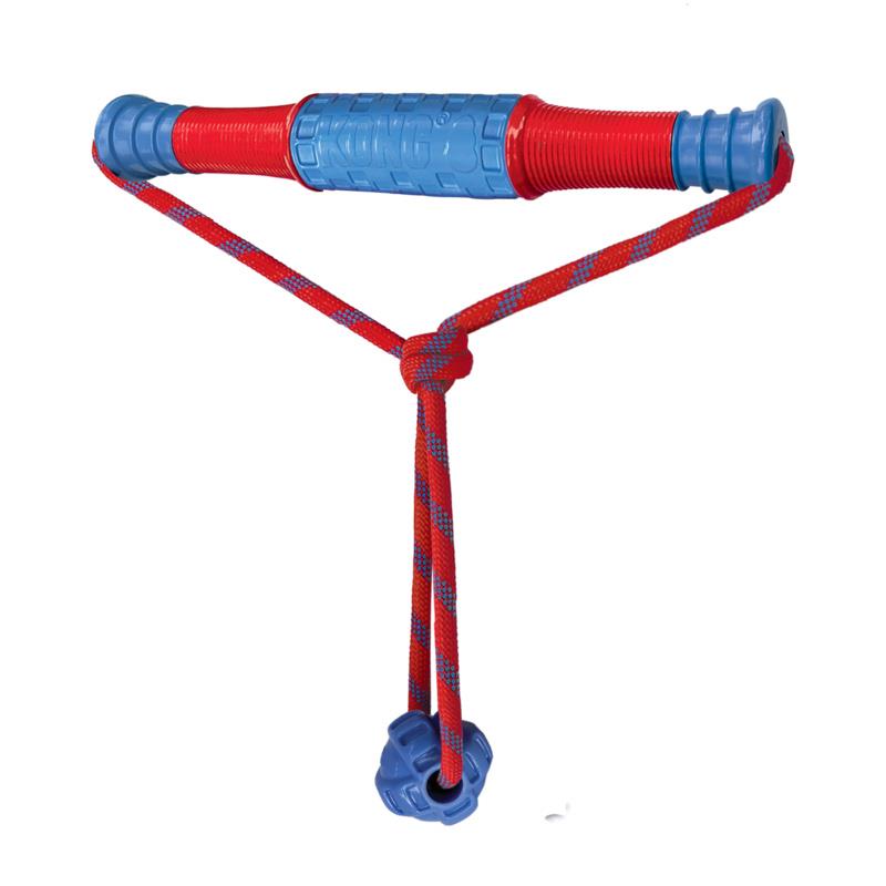 Kong Jaxx Mega Tug Handle and Rope with Ball Durable Dog Toy - Blue  