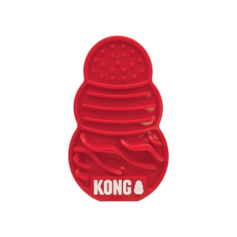 Kong Licks Slow Feeding and Suction Gripping Food Mat - Red - Large  