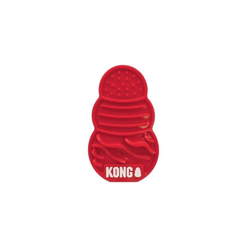 Kong Licks Slow Feeding and Suction Gripping Food Mat - Red - Small  