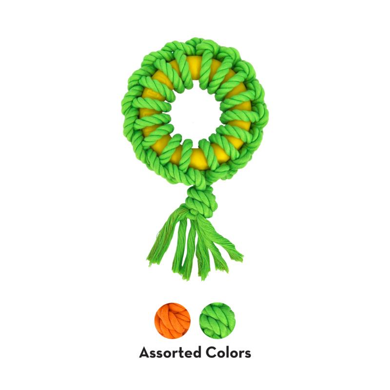 Kong Rope Ringerz Rope covered Rubber Dog Toy - Assorted - Medium  