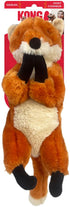 Kong Wild Fox Low-Stuffing Squeak and Soft Plush Dog Toy - Orange - Medium  