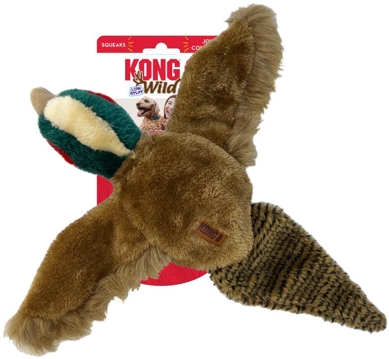 Kong Wild Pheasant Low-Stuffing Squeak and Soft Plush Dog Toy - Medium  