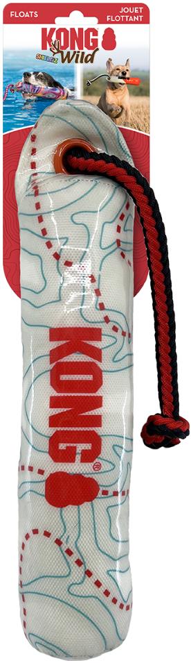 Kong Shieldz Dummy Fetch and Toss Floating Dog Toy - White Pattern - Medium/Large  