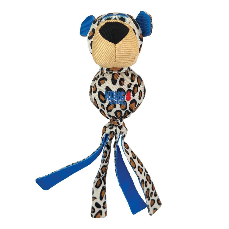 Kong Wubba Zoo Spotted Cheetah Squeak and Fetch Nylon Dog Toy - Large  