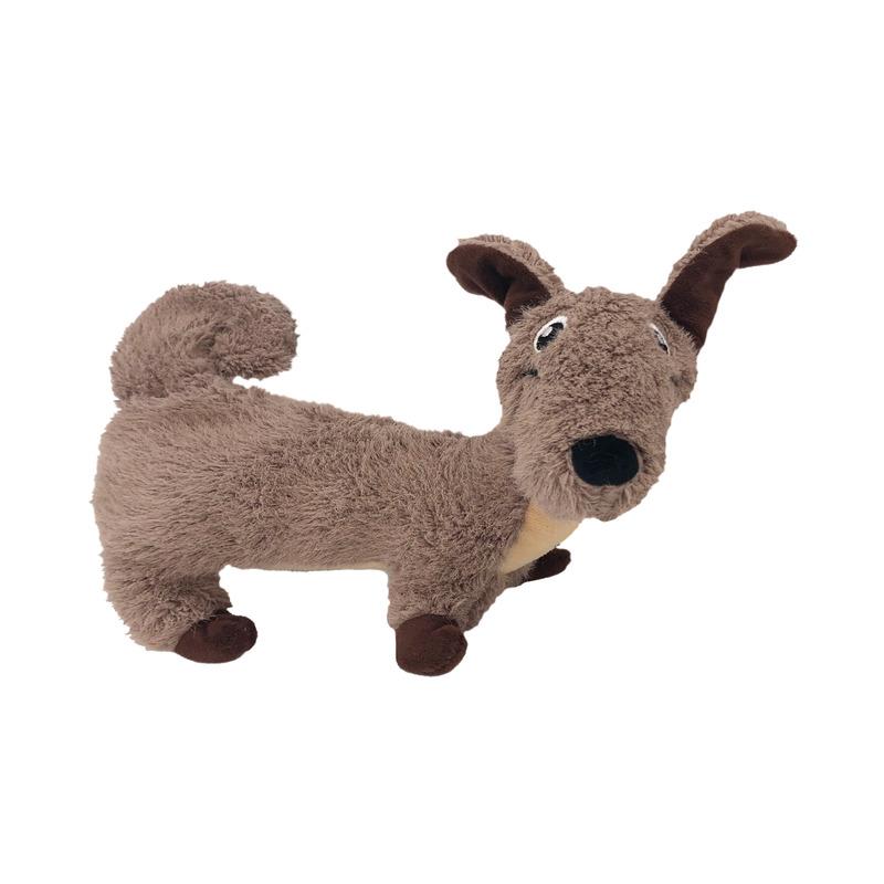 Kong Pupsqueaks Tucker Soft and Full-Body Squeaking Dog Toy - Brown - Medium  