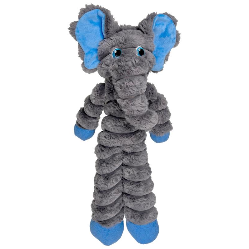 Kong Shakers Crumples Elephant Squeak and Plush Dog Toy - Gray - X-Large  