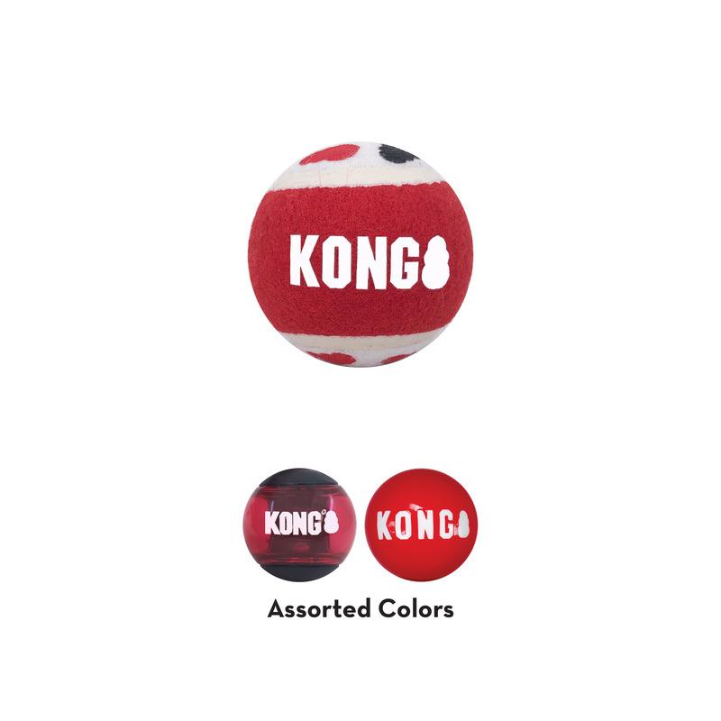 Kong Signature Balls Fetch Dog Toys Multi-Textured - Assorted - Large - 3 Pack  