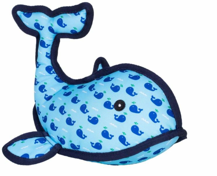 The Worthy Dog Squirt Whale Nylon Squeak and Plush Dog Toy - Large