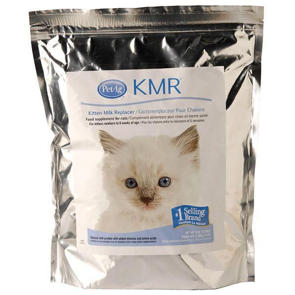 PetAg KMR Kitten Milk Replacer Powder with Probiotics and Vitamins Cat Supplement for Newborn to 6-Weeks - 5 Lbs