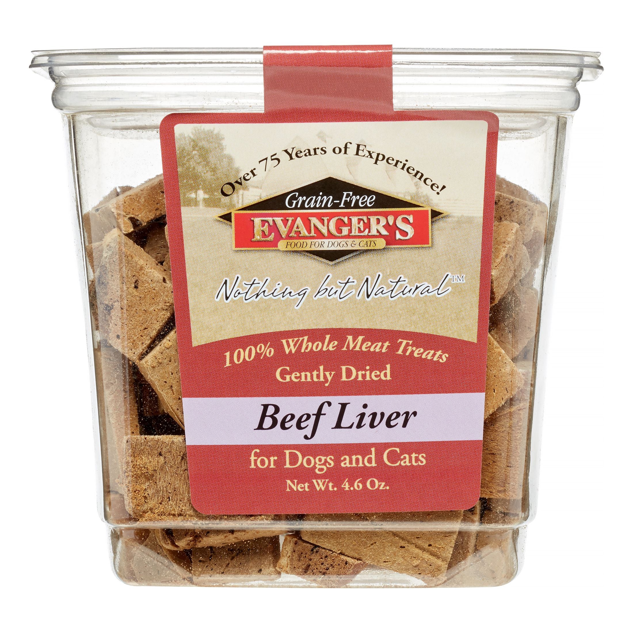 Evanger's Nothing But Natural Grain-Free Gently Freeze-Dried Beef Liver Treats Natural Cat and Dog Chews - 4.6 Oz