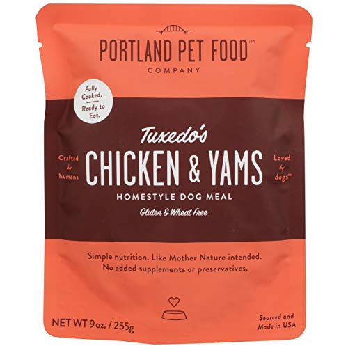 Portland Pet Food Homestyle Tuxedo's Chicken and Yams Wet Dog Food Pouch - 9 Oz - Case of 8