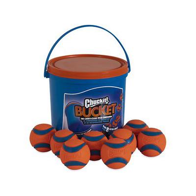 Chuckit! Ultra-Ball Rubber Fetch Ball Dog Toys with Cleaning Bucket - 8 Pack of Balls