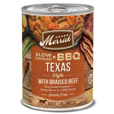 Merrick Grain-Free Slow-Cooked BBQ Texas Beef Wet Canned Dog Food - 12.75 Oz - Case of 12 Default Title