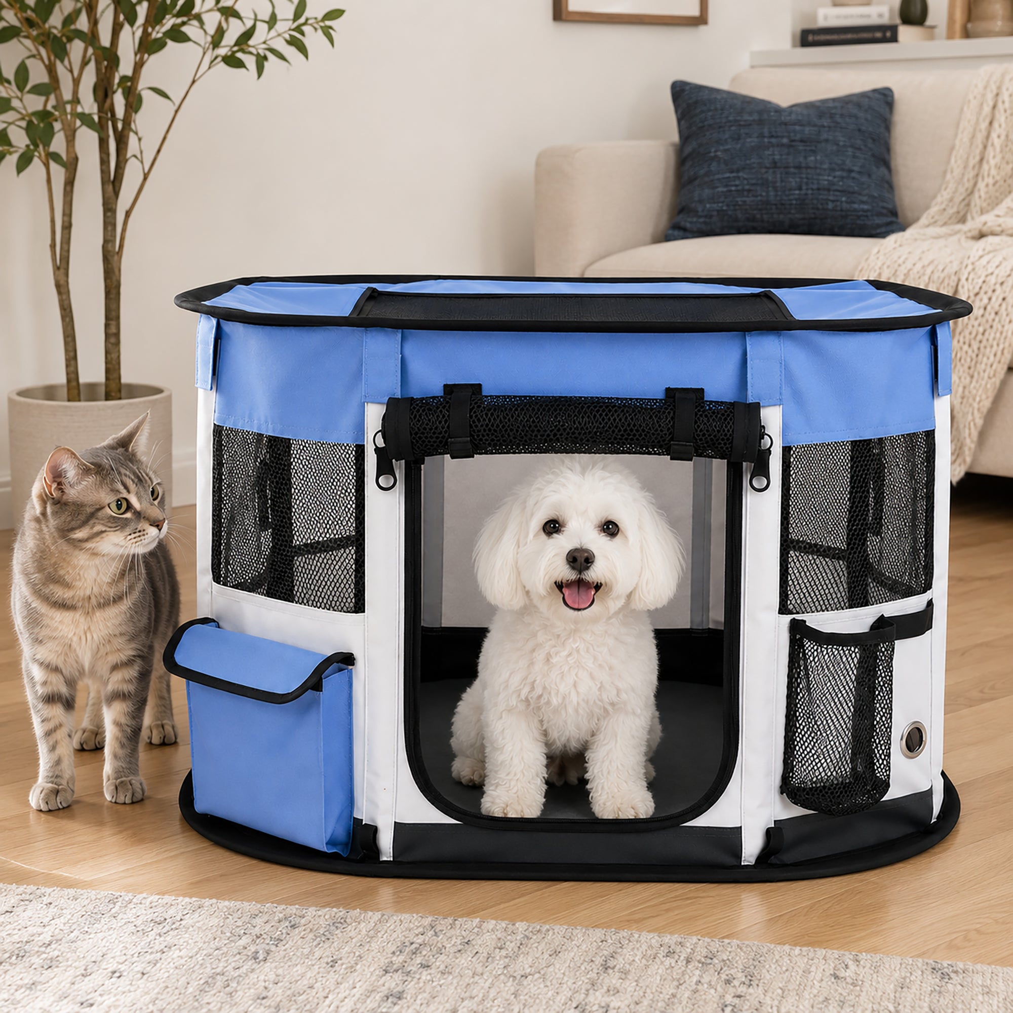 Pet Life ® “GoHaven” Collapsible Sturdy Travel Pet Playpen