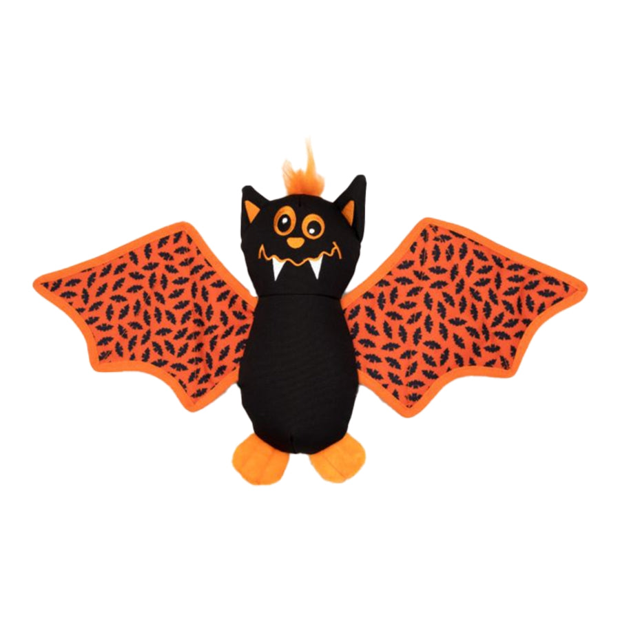 The Worthy Dog Batty Halloween Spooky Nylon Squeak and Plush Dog Toy