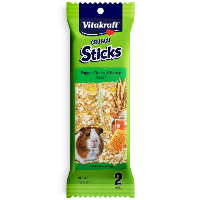 Vitakraft Crunch Sticks Popped Grains and Honey Guinea Pig Small Animal Treats - 3 Oz Default Title
