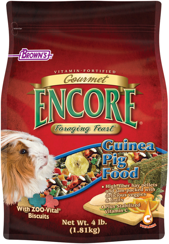 F.M. Brown's Encore Gourmet Foraging Feast Guinea Pig Small Animal Food - 4 Lbs