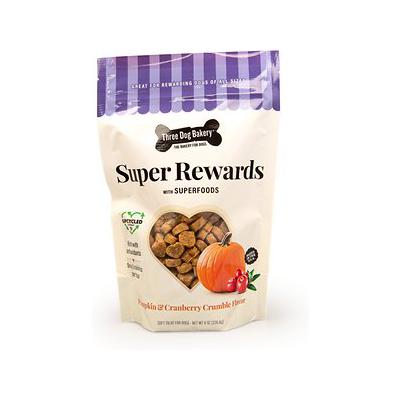 Three Dog Bakery Super Rewards Pumpkin and Cranberry Soft and Chewy Training Dog Treats - 8 Oz - Case of 12