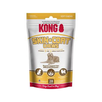 Kong Skin & Coat Chews Soft and Chewy Supplemental Dog Treats - 28 Count  