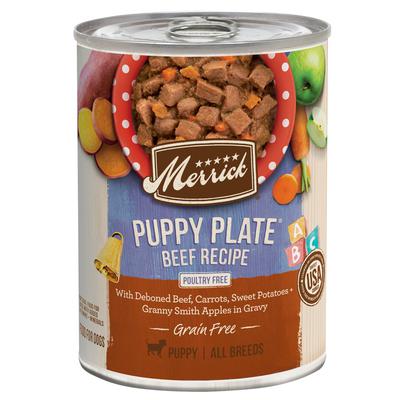 Merrick Classic Puppy Plate Grain-Free Beef Recipe Puppy Canned Dog Food - 12.75 Oz - Case of 12 Default Title