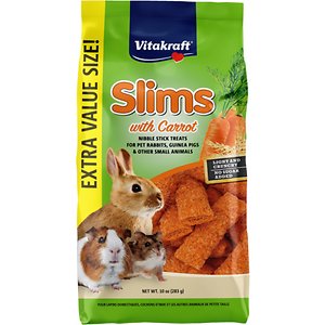 Vitakraft Slims with Carrot Light and Crispy Rabbit Guinea Pig Hampster and Chinchilla Small Animal Treats - 10 Oz Default Title