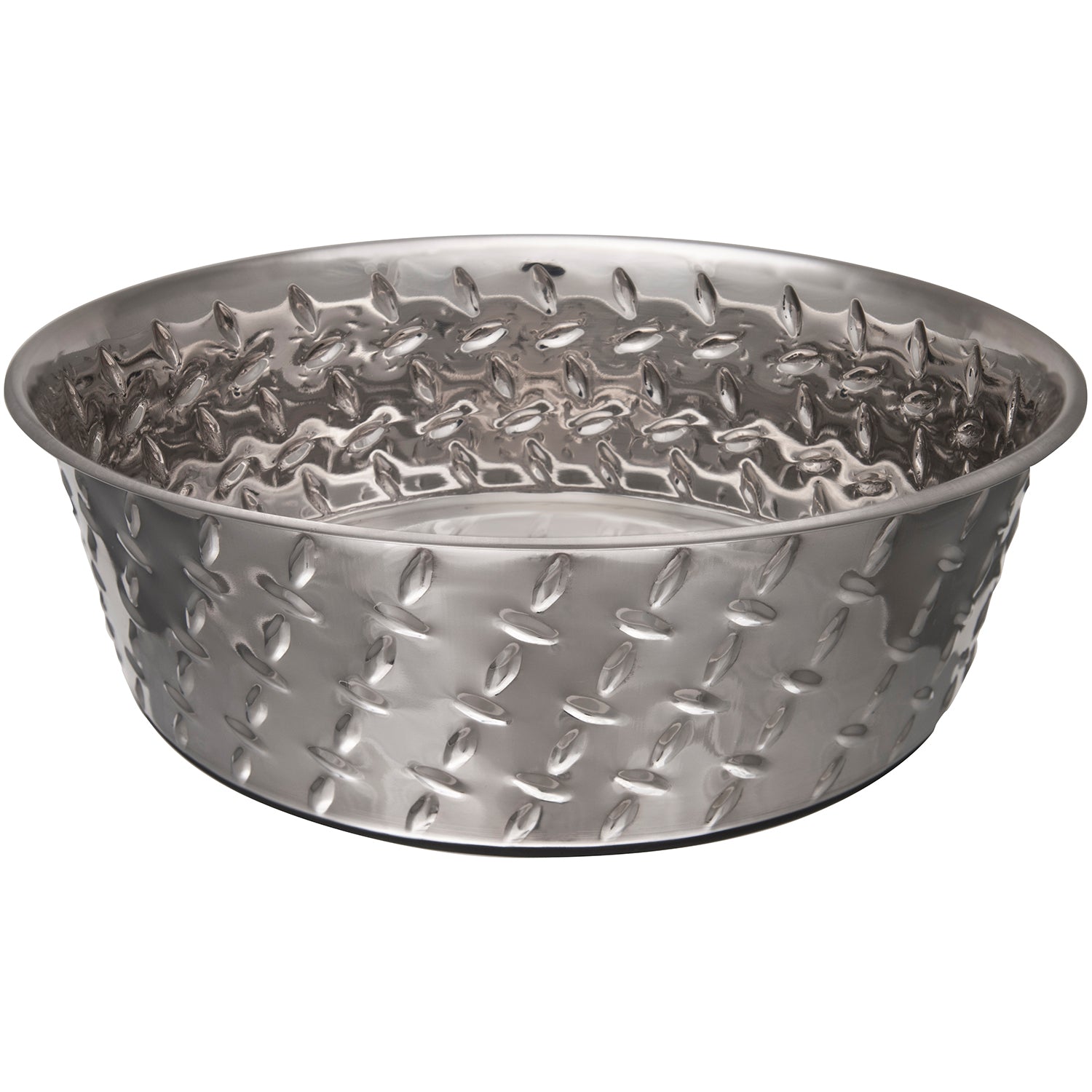 Loving Pets Anti-Skid Diamond Plated Cat and Dog Stainless Steel Bowl 5 Quart