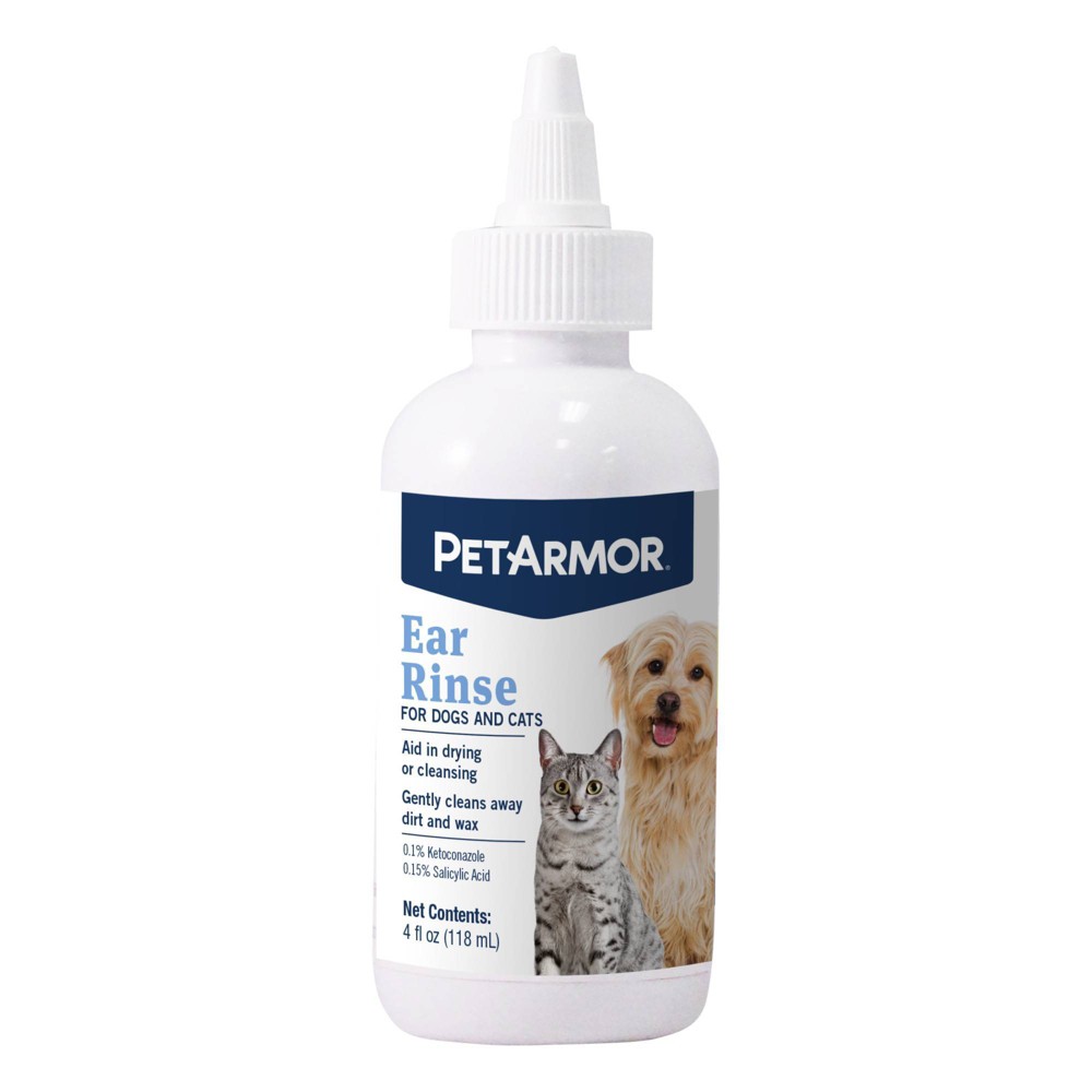 Pet Armor Antimicrobial Resistant Dirt and Wax Removal Ear Rinse for Dogs and Cats - 4 Oz Default Title