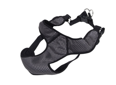 Coastal Comfort Soft Sport Wrap Adjustable Mesh Dog Harness - Gray/Black - Medium - 22-28 Inch