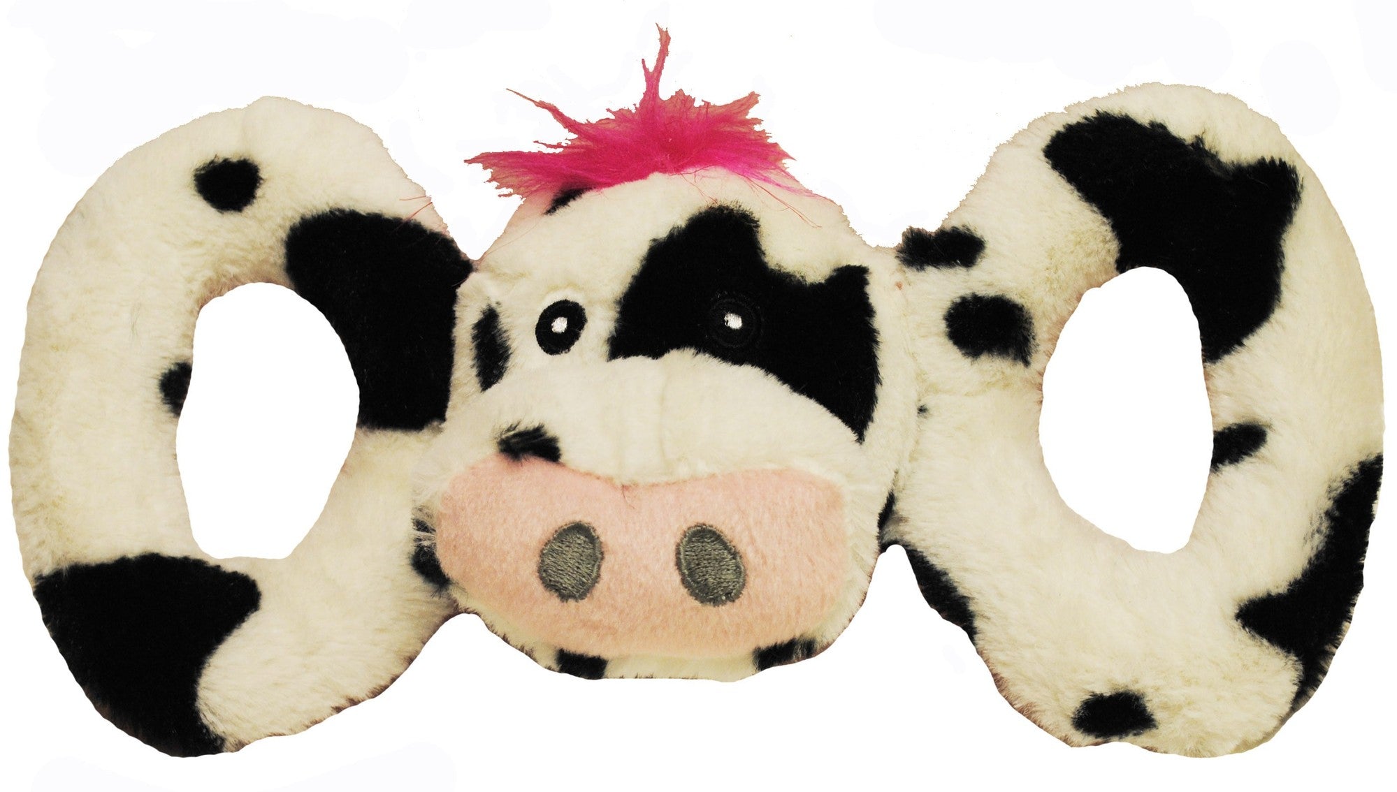 Jolly Pets Tug-A-Mals Cow Rope and Plush Tug and Squeak Dog Toy - Large
