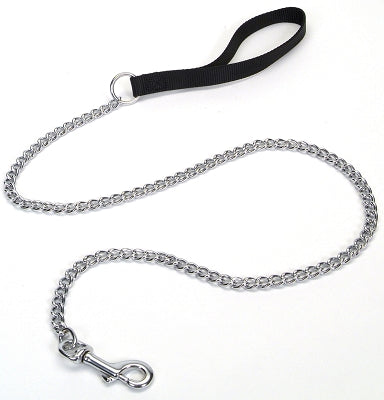 Coastal Heavy Titan Metal Chain Dog Leash with Nylon Handle - 4 Foot