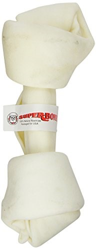 Lennox Super Bone Rawhide Knotted Bone Natural Dog Chews - White 11-12 Inch