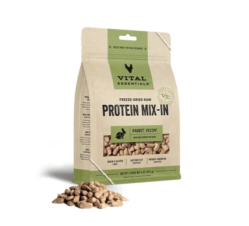 Vital Essential's Grain-Free Protein Mix-in Rabbit Mini Nibs Freeze-Dried Dog Food Topper - 6 Oz  