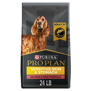 Purina Pro Plan Sensitive Skin and Stomach Salmon and Rice 7+ Senior Adult Dry Dog Food - 24 Lbs Default Title
