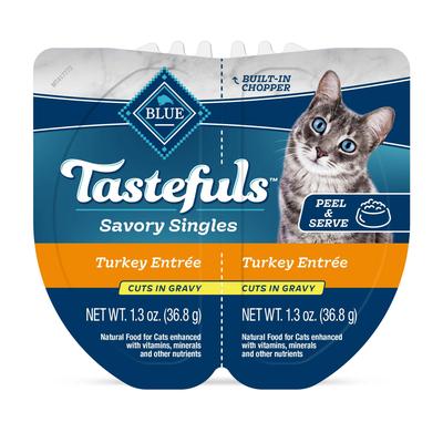 Blue Buffalo Tastefuls Savory Singles Turkey in Gravy Entrée Wet Cat Food Trays - 2.6 Oz - Case of 10 Default Title